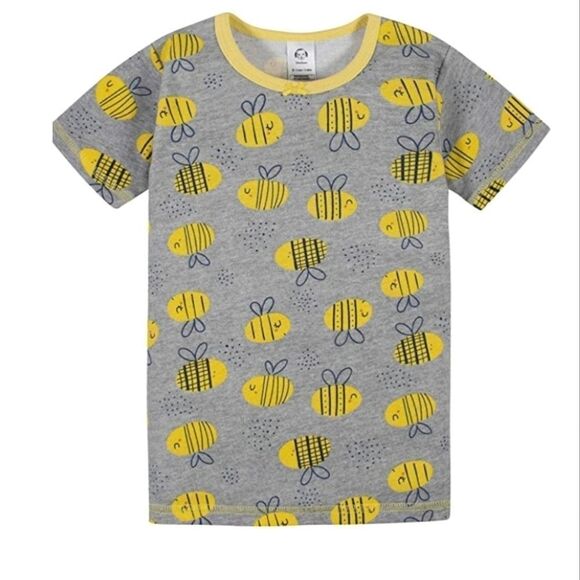 4-piece Girls' Pajama Set Bee Themed Yellow Black NEW - Picture 3 of 10